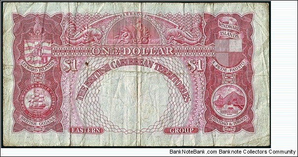 Banknote from East Caribbean St. year 1958