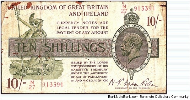 Great Britain N.D. 10 Shillings. Banknote