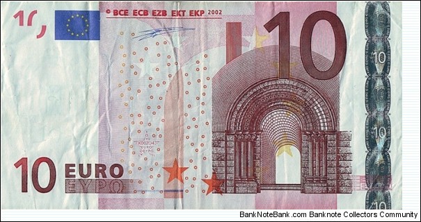 Ireland 2002 10 Euros. Banknote