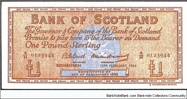 Scotland 1964 1 Pound. Banknote