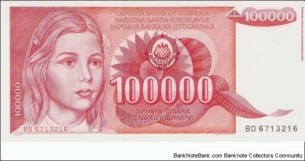 100.000 Dinars Banknote