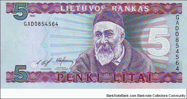  5  Litai Banknote