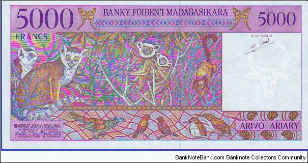 Banknote from Madagascar year 1995