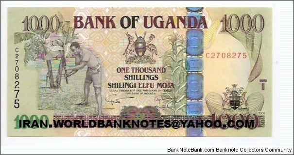 Banknote from Uganda year 2009