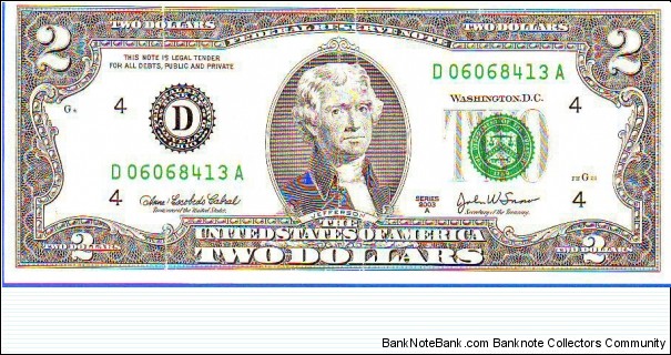  2 Dollars Banknote