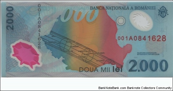 Romania 2000 Lei 1999 Banknote