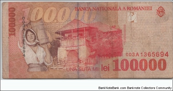 Banknote from Romania year 1998