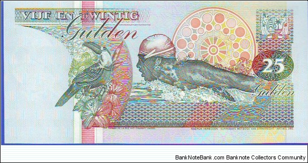 Banknote from Suriname year 1998