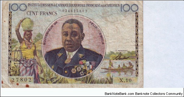  100 Francs French Equatorial Africa Banknote