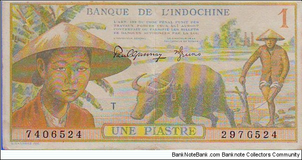  1 Piastre French Indo China Banknote