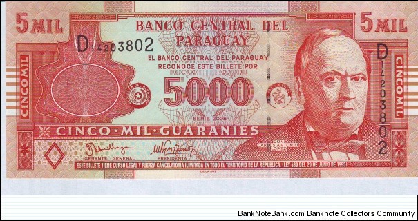  5000 Guaranies Banknote