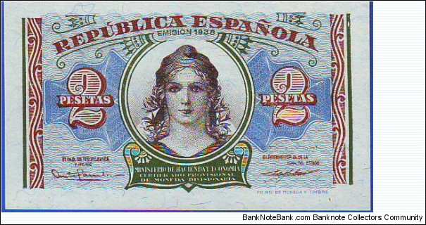  2 Pesetas Banknote