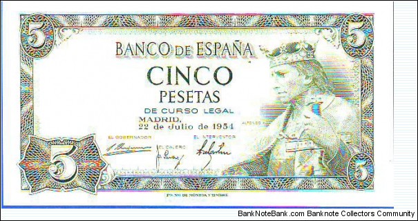  5 Pesetas Banknote