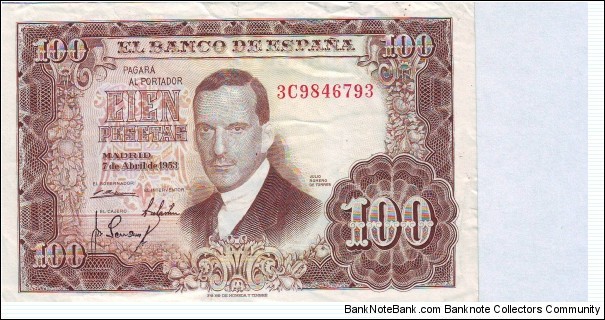  100 Pesetas Banknote