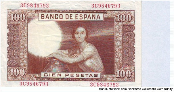 Banknote from Spain year 1953