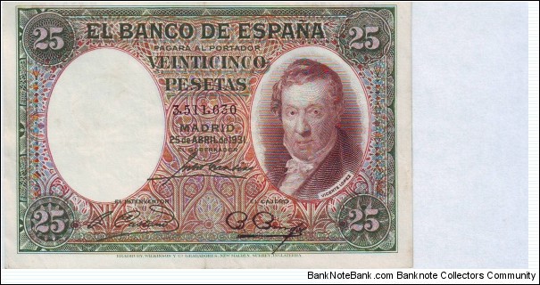  25 Pesetas Banknote