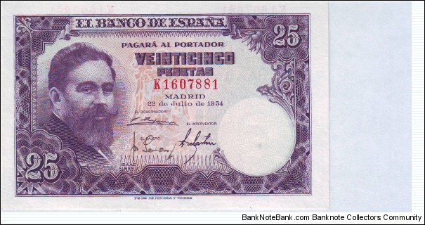  25 Pesetas Banknote