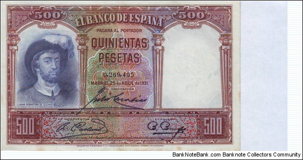  500 Pesetas Banknote