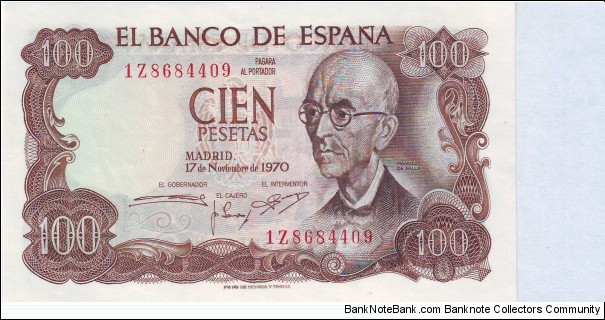  100 Pesetas Banknote