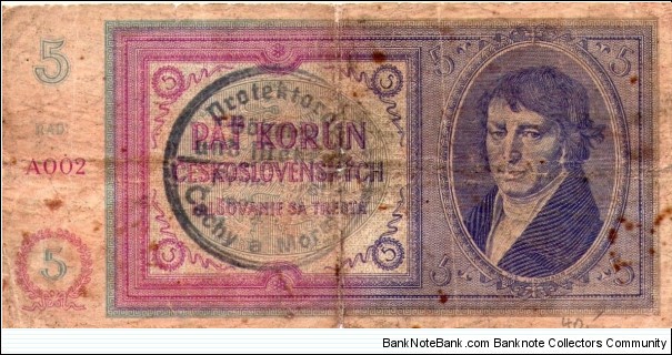 Banknote from Czech Republic year 1939