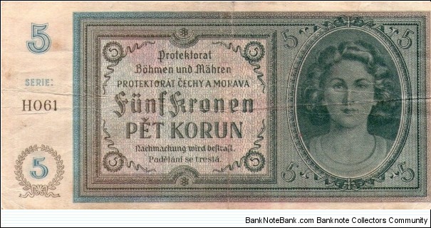 Banknote from Czech Republic year 1940