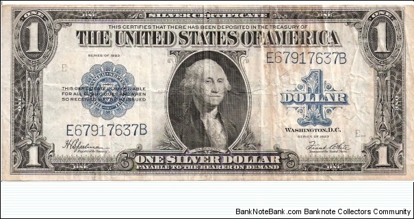 Silver Certificate; 1 dollar; Series 1923 (Speelman/White) Banknote