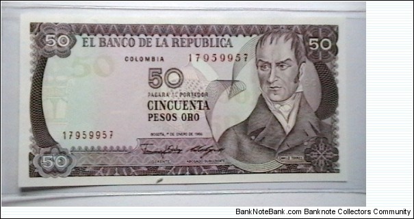 Colombia 1986 50 Pesos Oro KP# 425  Banknote
