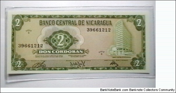 Nicaragua 1971 2 Cardobas C-Serie KP# 121 Banknote