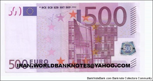 500EURO EUROPE (Currency money)(2002)  Banknote