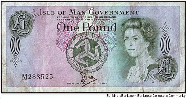 Isle of Man N.D. (1983) 1 Pound.

This note is commonly known as the 'Plastic Pound',as it is made of Bradvek. Banknote