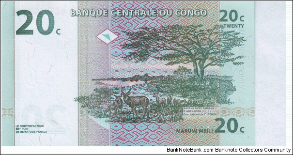 Banknote from Congo year 1997