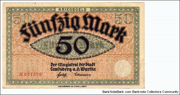 *NOTGELD*__50 Mark__pk# NL__Landsberg Banknote