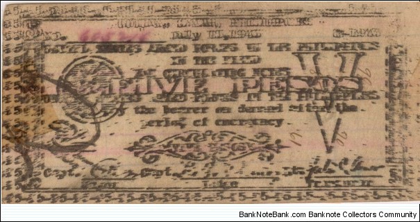 SMR-429 Samar Province 5 Pesos note. Banknote