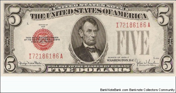 5 Dollars, Red Seal Banknote