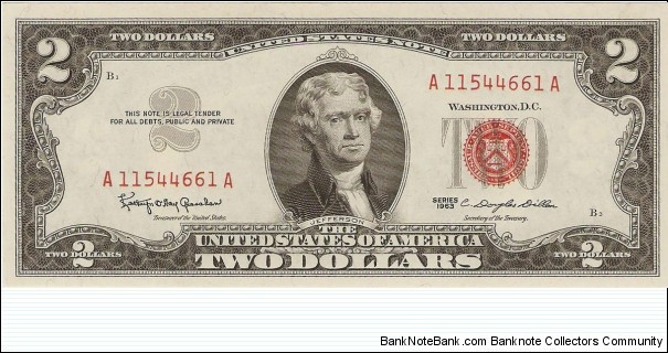 2 Dollars, Red Seal Banknote