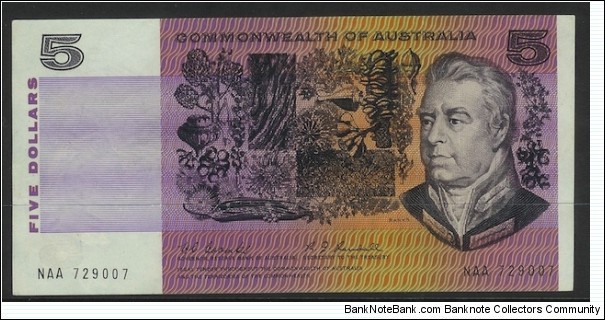 1967 $5 note NAA First Prefix SCARCE in aUNC Banknote