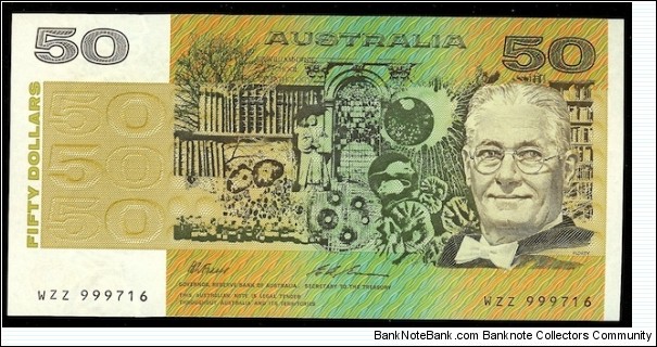 1993 $50 note WZZ Prefix (3rd last prefix to FAA & FAB) in UNC Banknote