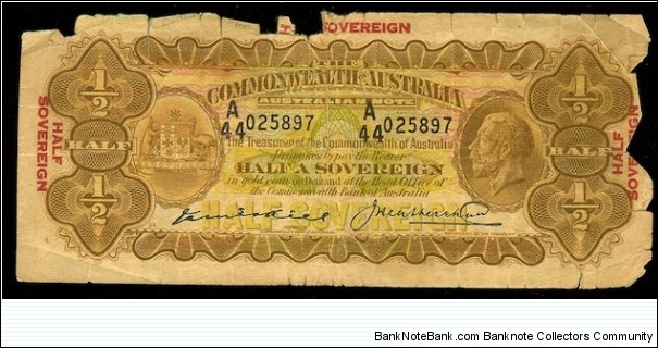 1927 10 Shilling note. Has 