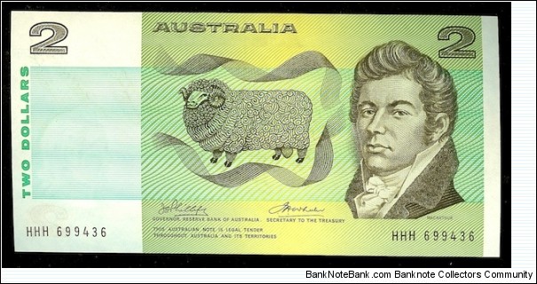 1974 $2 note HHH solid prefix in aUNC Banknote