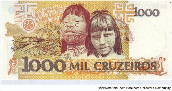 Banknote from Brazil year 1991