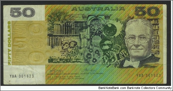 1974 $50 Note YAA First Prefix - First Year of Printing Banknote