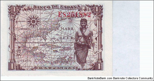 Banknote from Spain year 1945