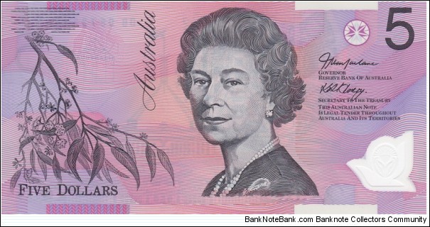 Australia P57b (5 dollars 2005) Polymer Banknote