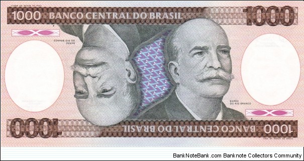 Brazil P201d (1000 cruzeiros ND 1986) Banknote