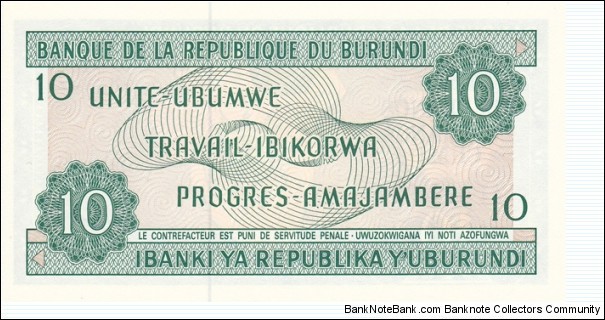 Banknote from Burundi year 1991