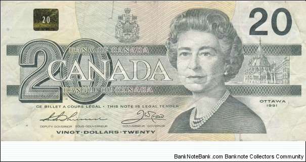 Canada P97a (20 dollars 1991) Banknote