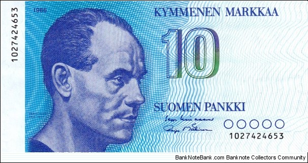 Finland P113 (10 markkaa 1986) Banknote