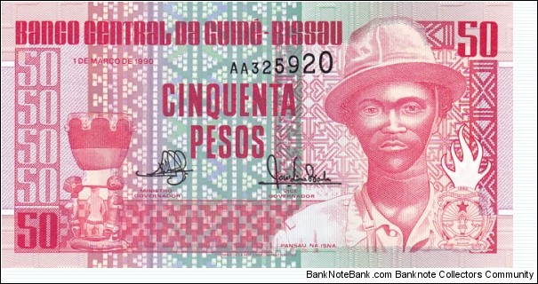 Guinea-Bissau P10 (50 pesos 1/3-1990) Banknote