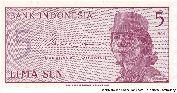 Indonesia P91 (5 sen 1964) Banknote