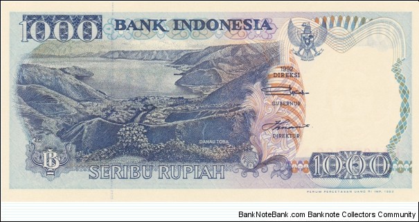 Indonesia P129a (1000 rupiah 1992) Banknote